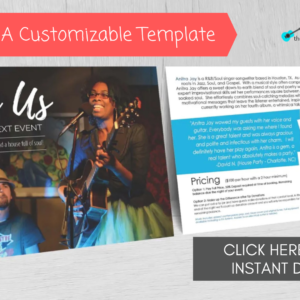 Hire Us Postcard Template for Musicians